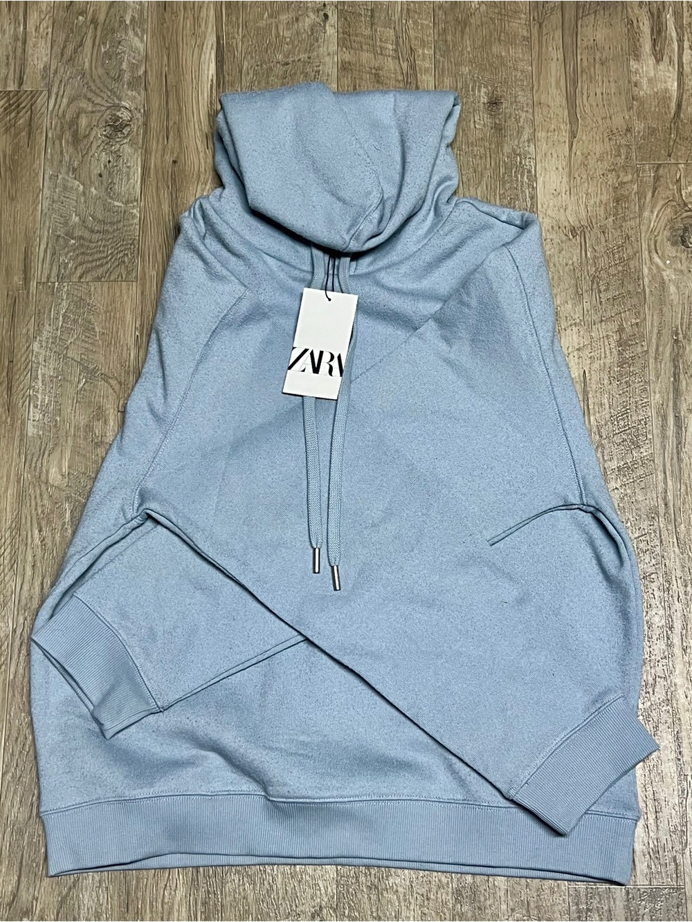 Zara Light Blue Pullover Hoodie